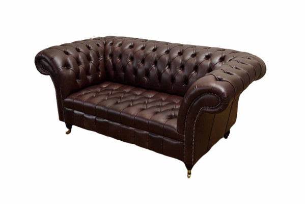Sofa Couch Chesterfield Polster Sofas 2 Sitzer Leder Textil Lounge Neu