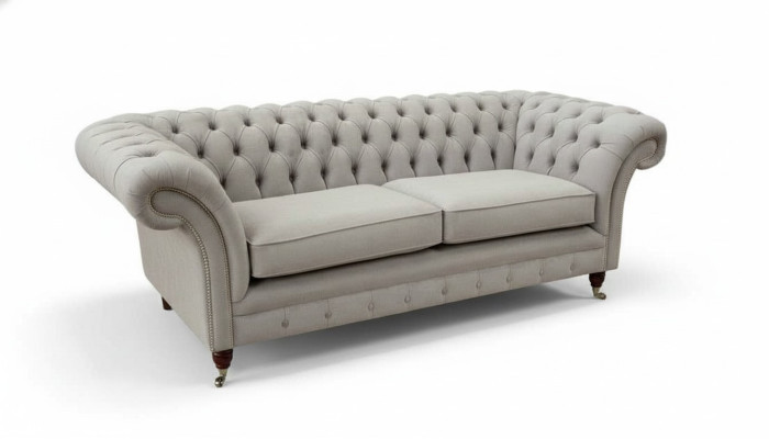 Chesterfield 3 Sitz Relax Lounge Sofa Textil Polster Couch Stoff Couchen