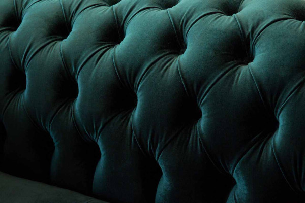 Chesterfield Polster 3 Sitzer Textil Couchen Sofa Dreisitzer Couch Samt