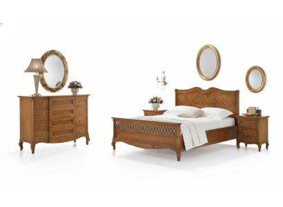 Bett 2x Nachttische Kommode 5tlg. Set Schlafzimmer Italienische Möbel