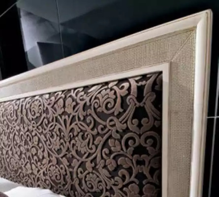 Bett 2x Nachttische 5tlg. Italienische Möbel Schlafzimmer Kommode Holz