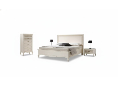 Bett 2x Nachttische 4 tlg. Schlafzimmer Set Möbel Kommode Luxury Neu