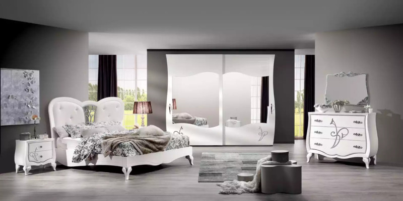 Bett 2x Nachttische 3 tlg. Schlafzimmer Set Design Möbel Modern Luxus Neu