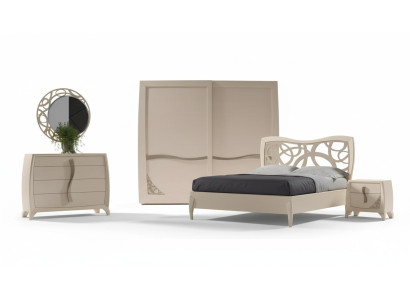 Komplettes Schlafzimmer Set Design Modern Luxus Bett 2x Nachttisch 6 tlg Neu