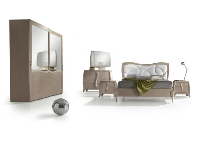 Bett 2x Nachttische 6tlg Schlafzimmer Set Design Modern Luxus Möbel Neu
