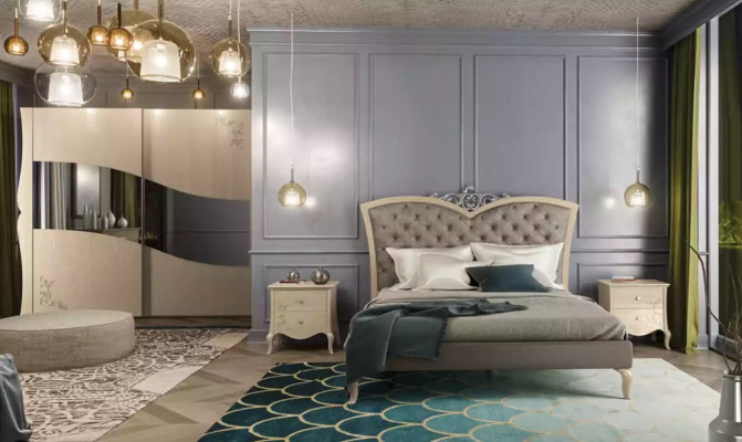 Schlafzimmer Möbel 3tlg. Set Massivholz Nachttische 2x Bett Echtes Holz