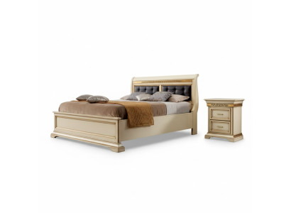 Bett 2x Nachttische 3tlg. Schlafzimmer Set Designer Luxus Komplett Sets