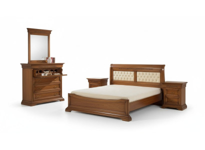 Bett Bett 2x Nachttische Holz Design Betten Schlafzimmer 5 tlg. Sets