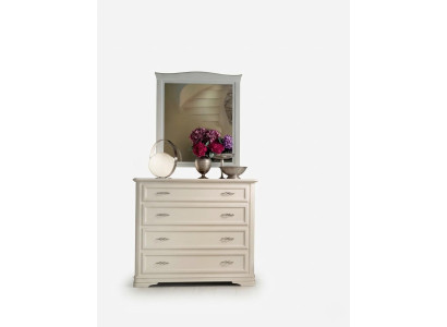 Kommode mit Spiegel Holz Kommoden Möbel Modern Schrank Beige 2 tlg.Neu