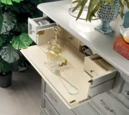Kommode mit Spiegel Möbel Moderne Kommode Holz Schlafzimmer Weiß Neu