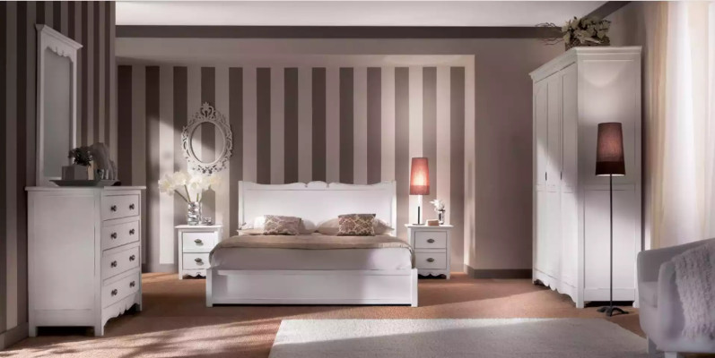 Holz Italienische Dsigner Möbel 2tlg Set Möbel Stil Luxus Kommode mit Spiegel