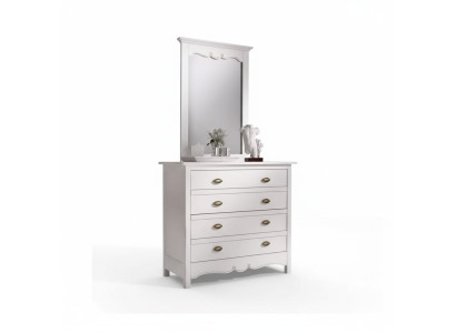 Holz Italienische Dsigner Möbel 2tlg Set Möbel Stil Luxus Kommode mit Spiegel