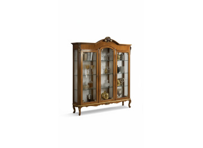 Klassische Vitrine Holz Edler Luxus Glas Schrank Holz Regal Vitrinen