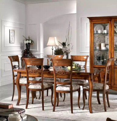 Esstisch 6x Stühlen Esszimmer Essgruppe Holz Sideboard 9tlg.Garnitur