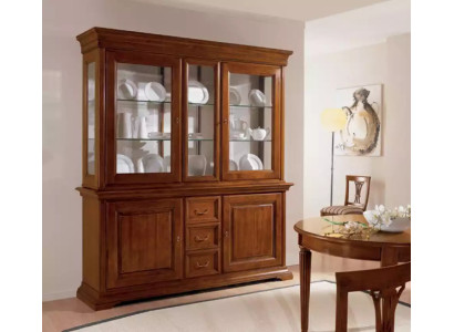 Klassisch Vitrine Italienische Luxus Möbel Vitrinen Holzschrank Design Schrank