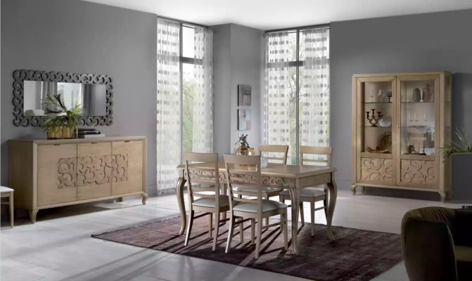 Luxus Sideboard Spiegel Wohnzimmer Holz Schrank Kommoden Braun 2tlg