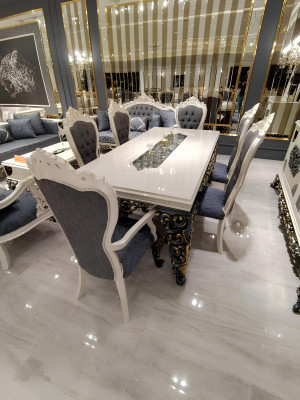 Großartiges Esszimmer Set Stilvoller Esstisch 4 Stühlen Elegant Set Neu