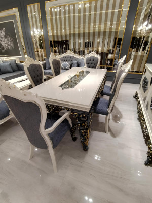 Großartiges Esszimmer Set Stilvoller Esstisch 4 Stühlen Elegant Set Neu