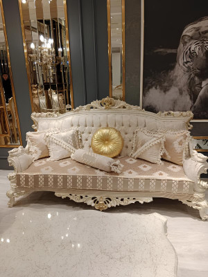 Elegantes Sofa 3 Sitzer Edlem Stilvolle Mobel Wohnzimmer Beige Sofa Neu