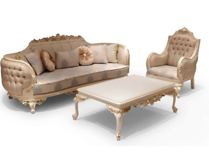 Exklusives Gemütlich Wohnzimmer 3 Sitzer Sofa Modern 2x Sessel Design