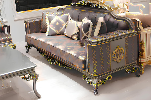 Deluxe Wohnzimmer Sofa Set 3+3 Sitzer Modern Sofa Elegantes Wohnzimmer