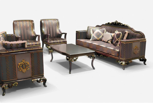 Deluxe Wohnzimmer Sofa Set 3+3 Sitzer Modern Sofa Elegantes Wohnzimmer