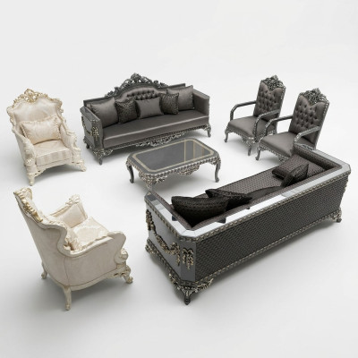 Komfortablen Wohnzimmer set Garnitur 3+1+1 und Neu Luxus 2x Sessel Braun