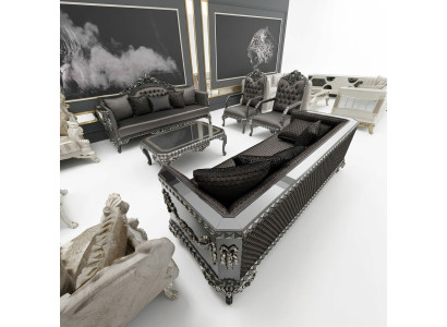 Elegantes Wohnzimmer Sofas 3+3 Sitzer Set Stilvolle Set Mit 2x Sofas Neu