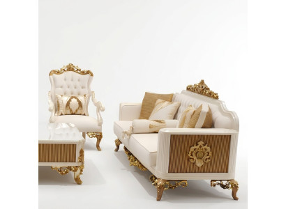 Exquisite Wohnzimmer Sofagarnitur Sofa 2x Sessel set Luxus Garnitur