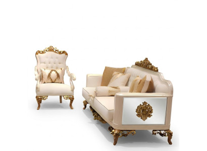 Premium Wohnzimmer Set Möbel set 2x Sofa 3 Sitzer Moderner Wohnzimmer neu