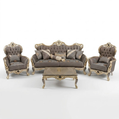 Moderner Sofagarnitur set 3 Sitzer Sofas 2x Sessel Couchtisch Wohnzimmer set