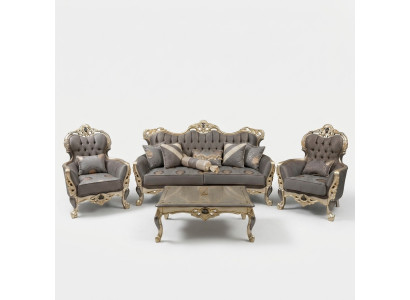 Exklusives Sofagarnitur set 3+3+1 3tlg 2x Sofa Sessel Relax Luxuriöses set