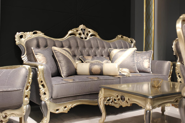 Sofagarnitur 3+3 Sitzer Möbel Luxus Set Sofagarnitur Grau Modern Set Neu