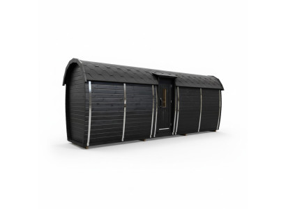 Holzsauna Außensauna Holz Kiefernholz Saunahaus Panorama Zimmer 590x230x260