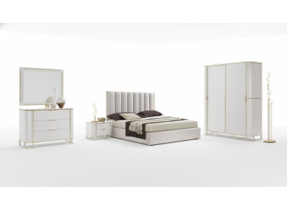 Bett 2x Nachttische Kommode 6tlg.Schlafzimmer Set Design Luxus neu