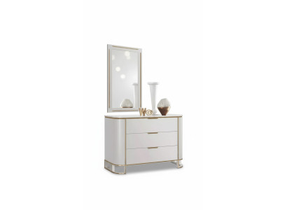 Schlafzimmer Set Kommode Spiegel Neu Luxus Komplettes neu Weiß 2tlg