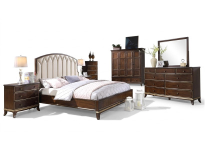 Bett 2x Nachttische Kommode Schlafzimmer Set Design Luxus neu 4tlg
