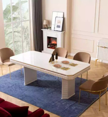 Esszimmer Set Tisch 6x Stühle Sideboard Spiegel 9tlg Gruppe Garnitur