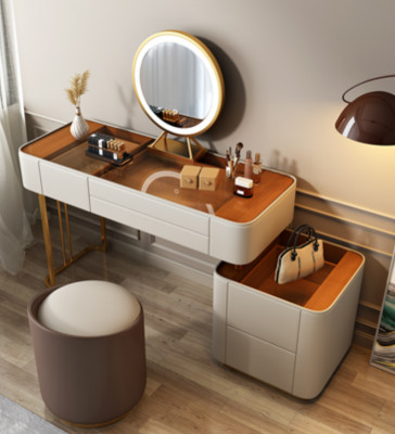 Stilvoller Weißer Schminktisch Mit Schubladen Designer Frisierkommode
