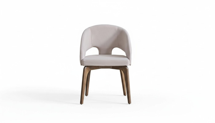 Weißer Esszimmerstuhl Stilvoller Einsitzer Polsterstühle Moderne Holzfüße