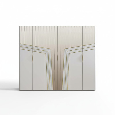 Moderner Weißer Kleiderschrank Holzschrank Schlafzimmer Luxus Möbel Neu