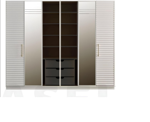 Modernes Doppelbett 2x Nachttische Kleiderschrank Schlafzimmer Set 4tlg
