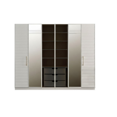 Designer Kleiderschrank mit Spiegel Schlafzimmer Luxus Möbel Schrank