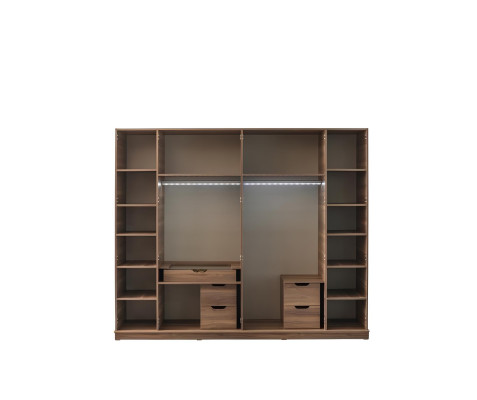 Brauner Kleiderschrank Designer Luxus Möbel Holzschrank Einrichtung Schrank