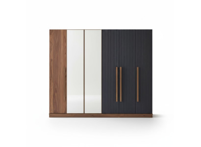 Brauner Kleiderschrank Designer Luxus Möbel Holzschrank Einrichtung Schrank