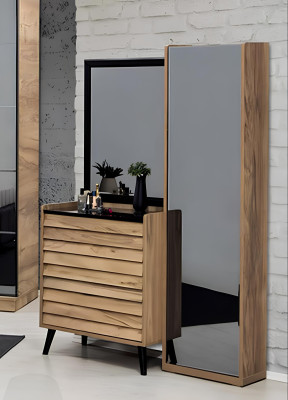 Schlafzimmer Möbel Designer Polsterbett 2x Nachttische Kleiderschrank