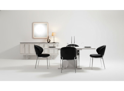 Esszimmer Garnitur Modernes Set Esstisch 4x Polsterstühle Sideobard 7tlg