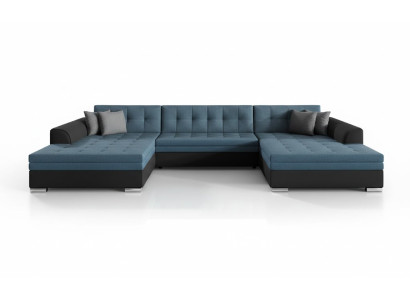 Design Ecksofa U-Form Vento Bettfunktion Couch Polster Textil Sofas Sofort