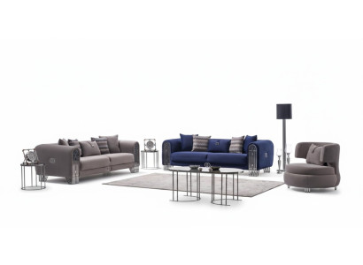 Sofagarnitur 331 Sitzer Luxus Stoff Set 3 tlg Polstersofa Textil Möbel