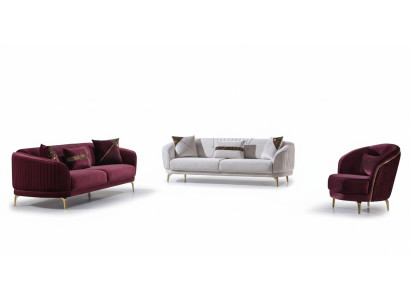 Luxus Wohnzimmergarnitur Moderne Edelstahlsofas Polstermöbel Dreisitzer